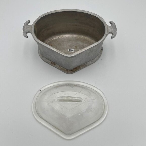 Vintage Guardian Service Ware Heavy Aluminum Triangle Heart Roasting Pot w Lid - Picture 3 of 4